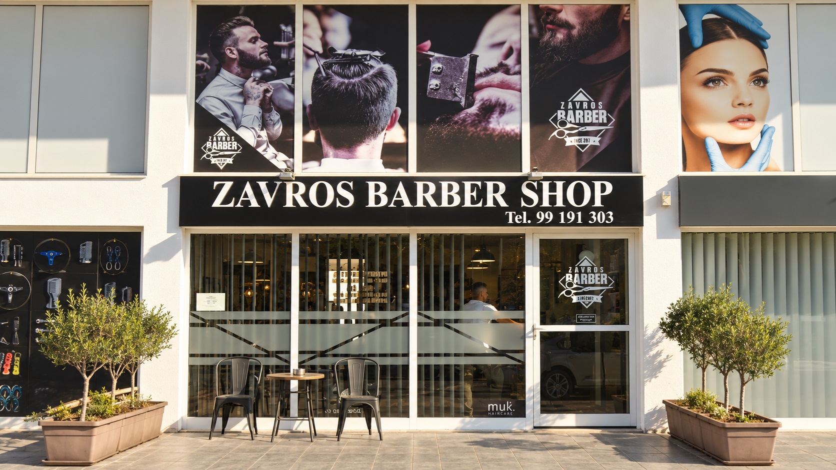 Zavros Barber Shop seen from the street in Paphos